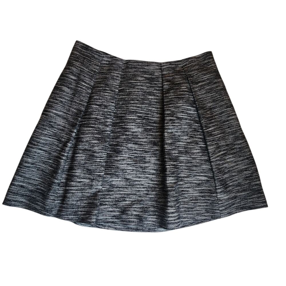 Madewell Countdown A-line Pleated Mini Skirt NEW Black Marled, Tweed-look, sz 8
